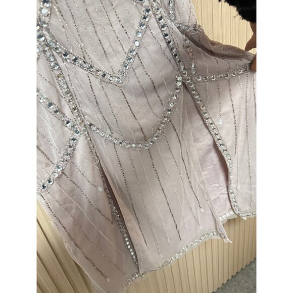 ASOS Design Gem Embellished Midi Dress with Cut Out Detail Size 4 - Picture 4 of 11